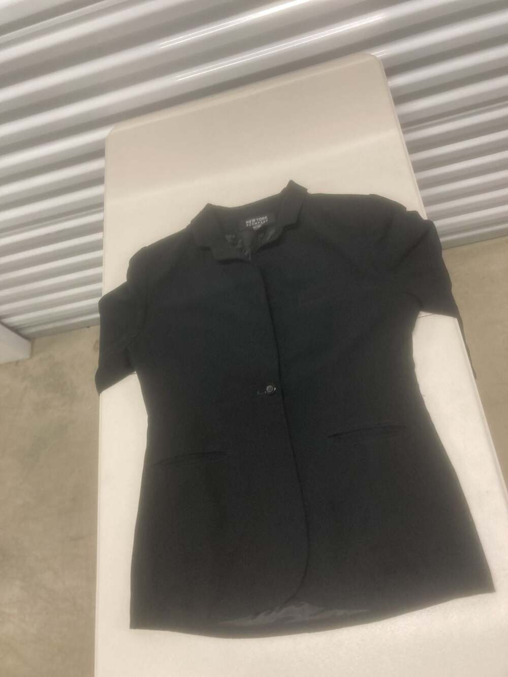 New York & Company Women's Black 3/4 Sleeve Single-Button Blazer